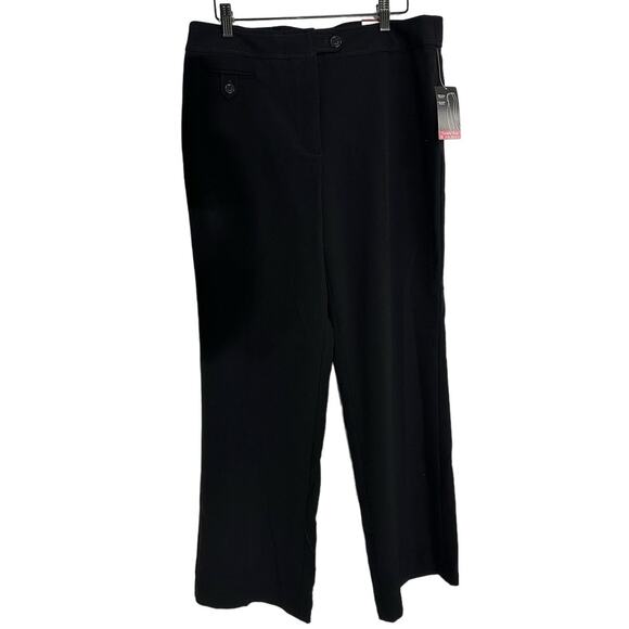 NWT Kim Rogers Tummy Tuck Black Causal Pants Size 12P - Picture 1 of 8